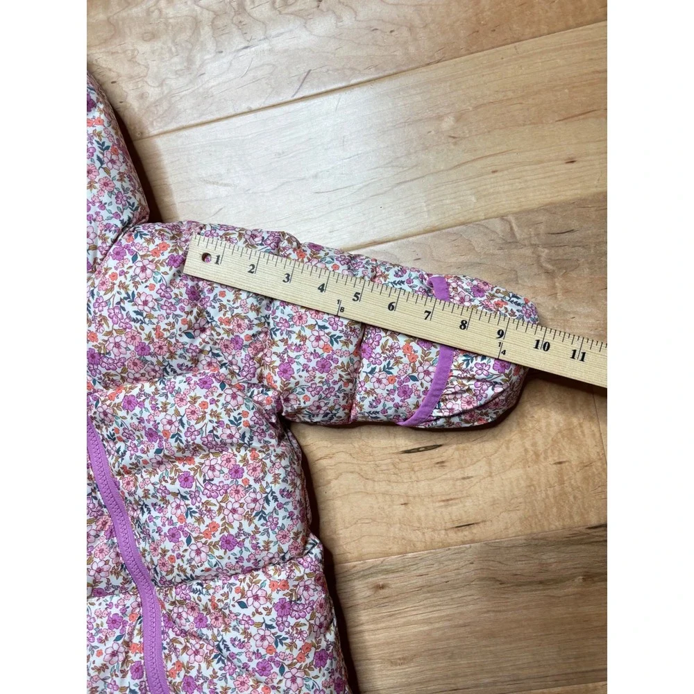 Amazon Essentials Snowsuit Girls 18M Pink Floral Quilted Fleece Lined Bunting